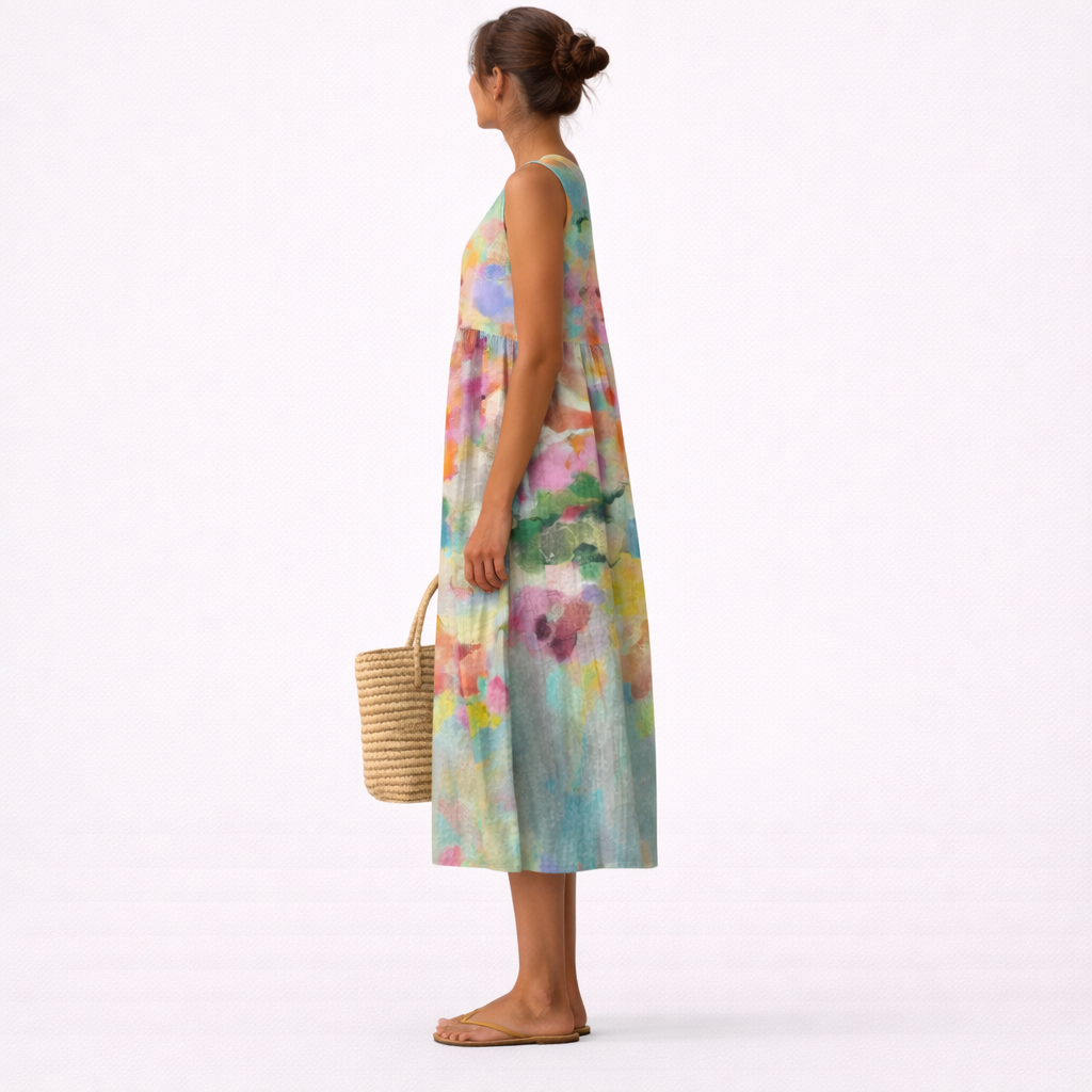 Karla | Elegant flerfarvet midikjole