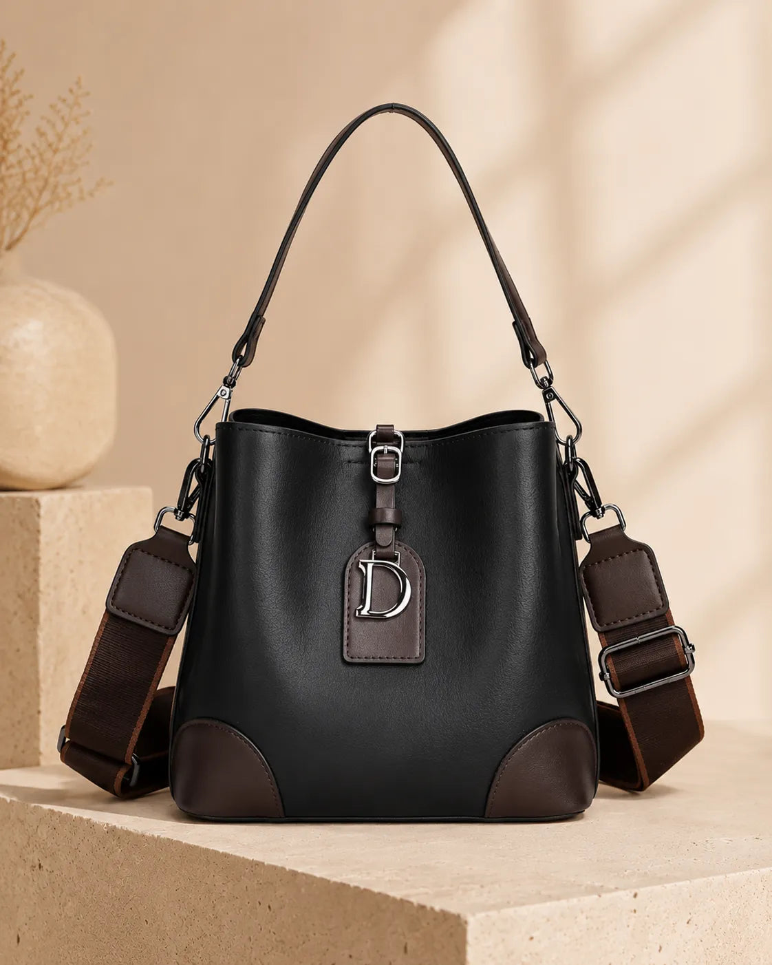 Elena – Bucket bag med skulderrem