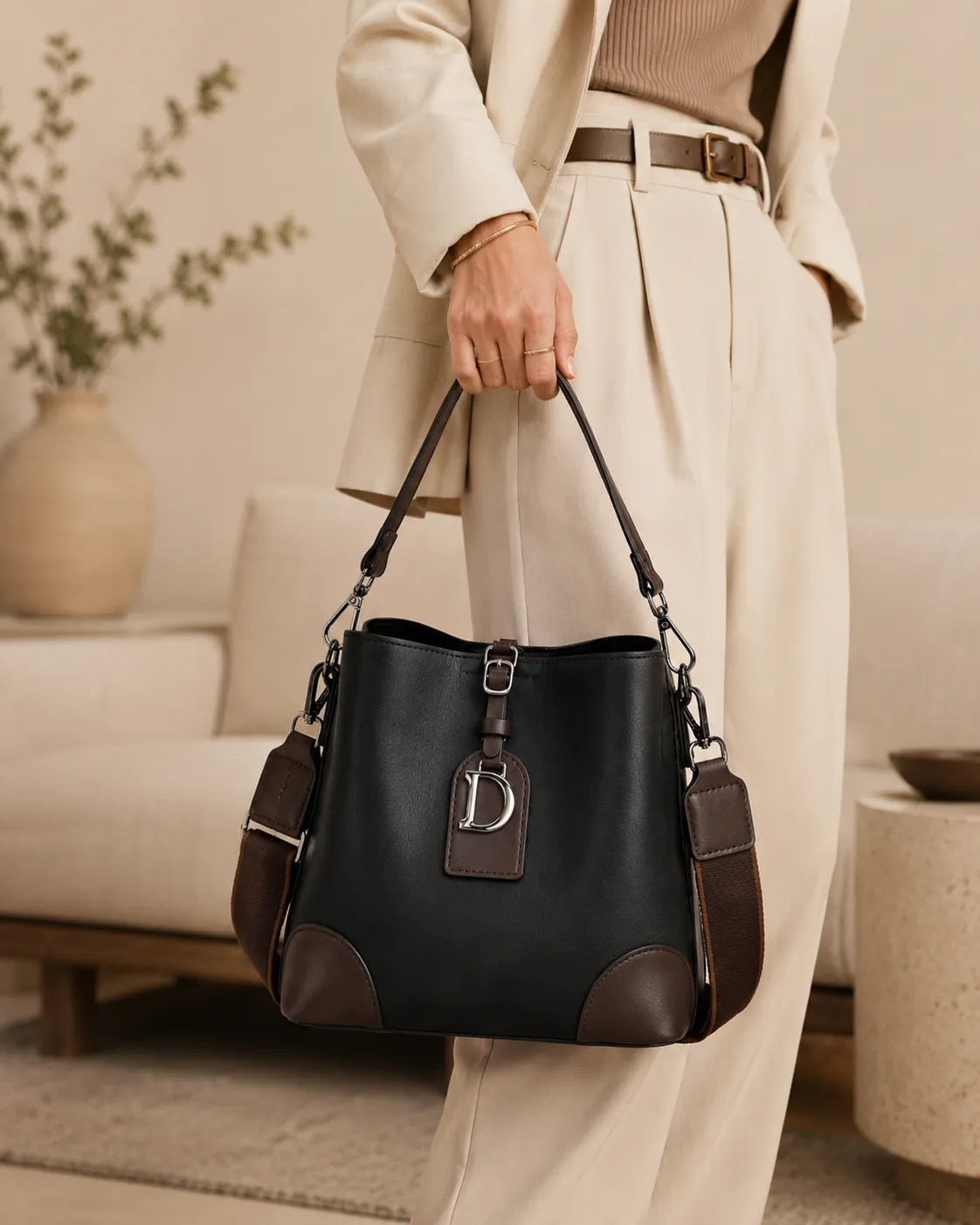 Elena – Bucket bag med skulderrem