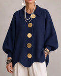 Elara – Oversized strikcardigan med knapper