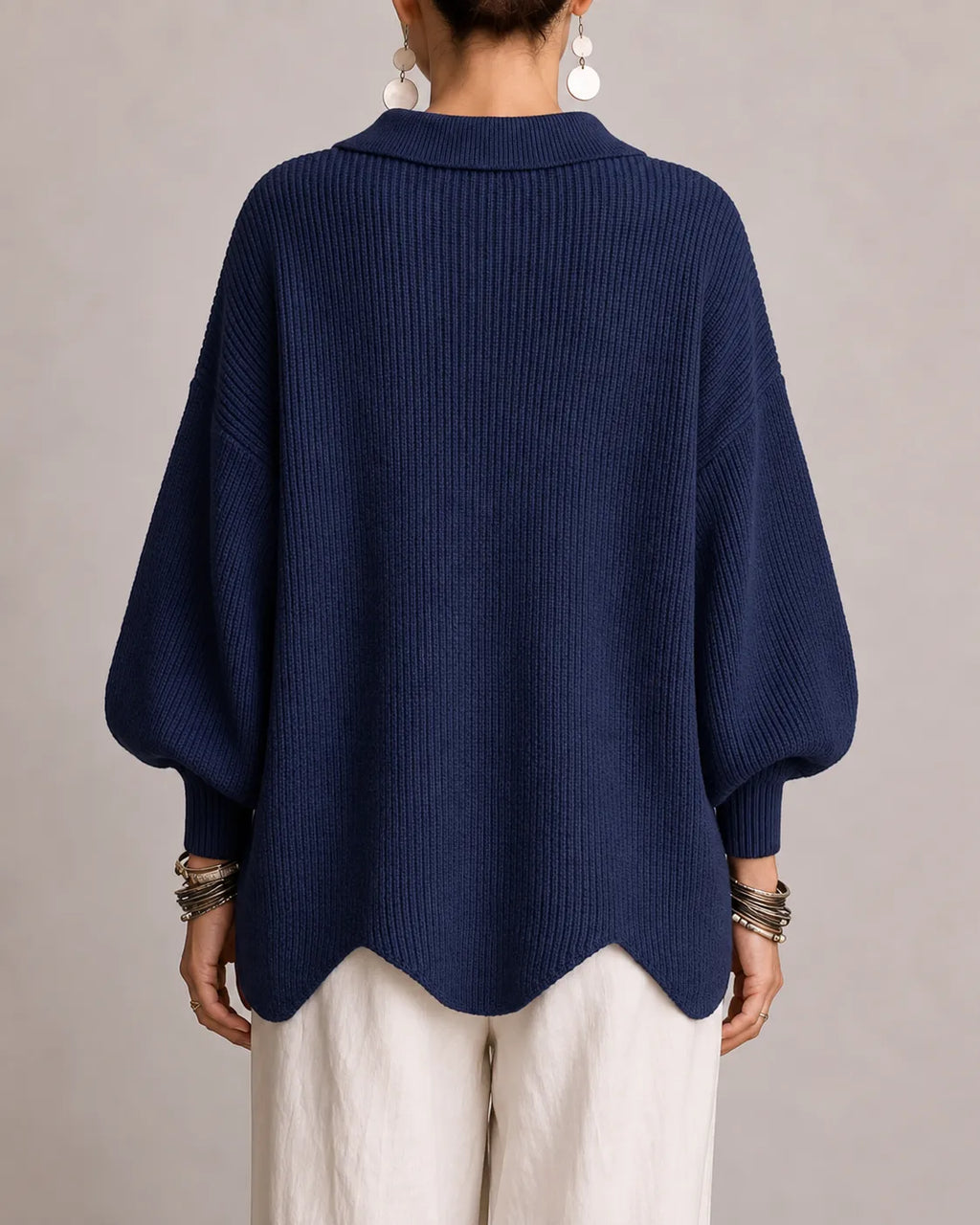 Elara – Oversized strikcardigan med knapper