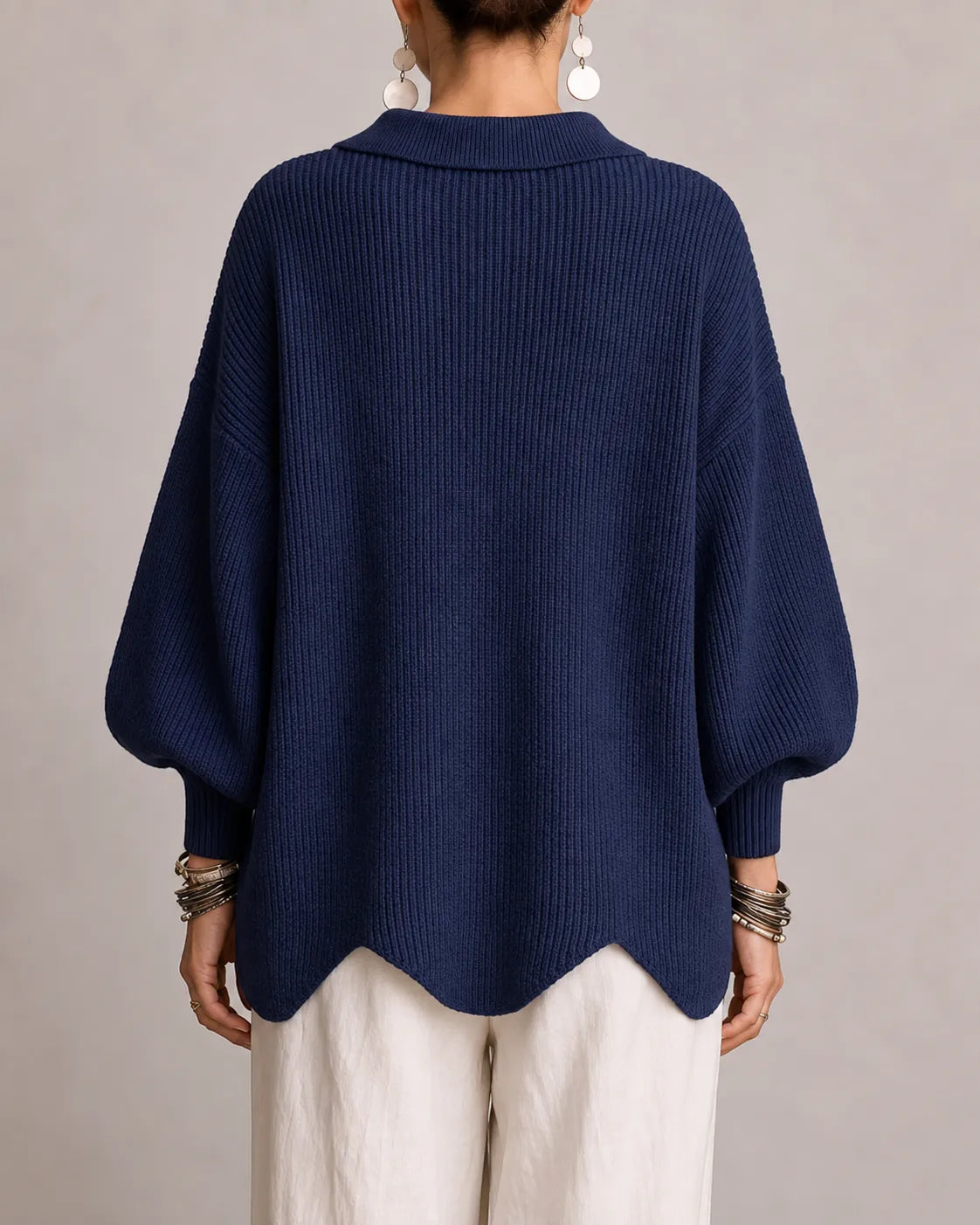 Elara – Oversized strikcardigan med knapper
