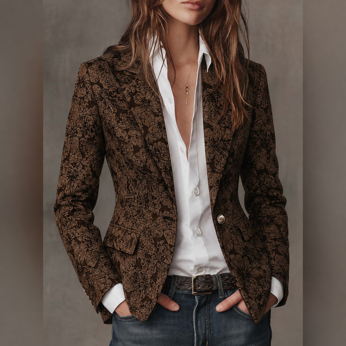Taljeret blazer i paisley-jacquard