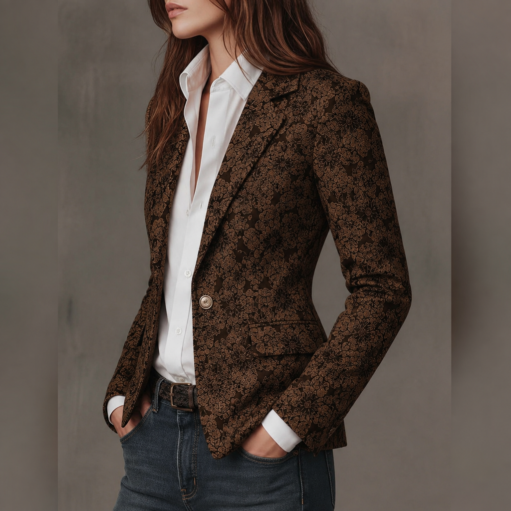 Taljeret blazer i paisley-jacquard