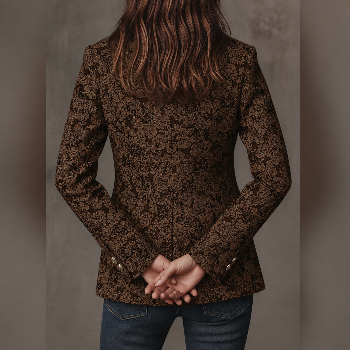 Taljeret blazer i paisley-jacquard