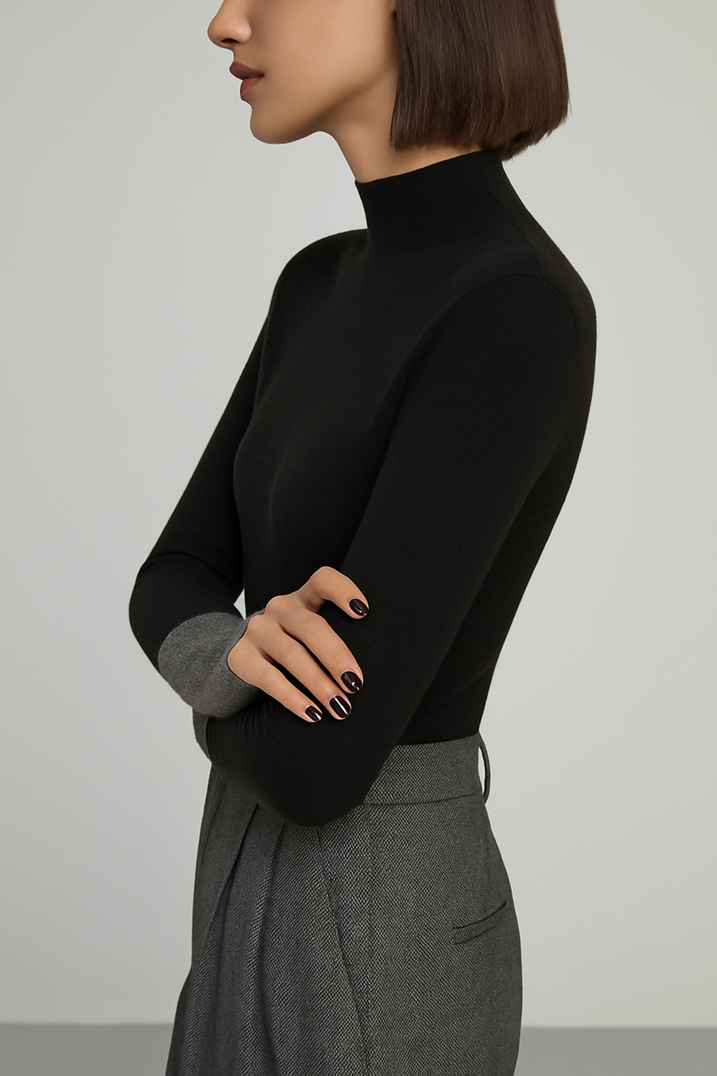 Marianna | Striksweater med kontrastmanchetter