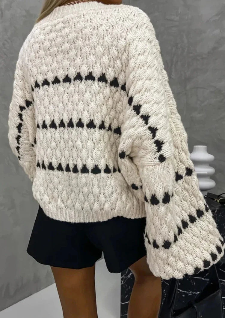 Evelina | Struktureret striksweater