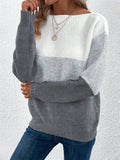 Enrichetta | Trefarvet striksweater med colorblock