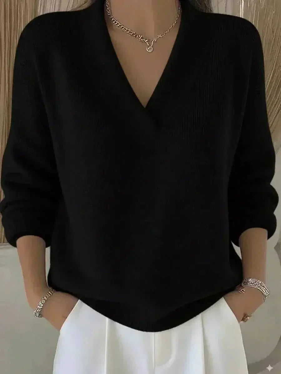 Verina | Elegant sweater med V-hals