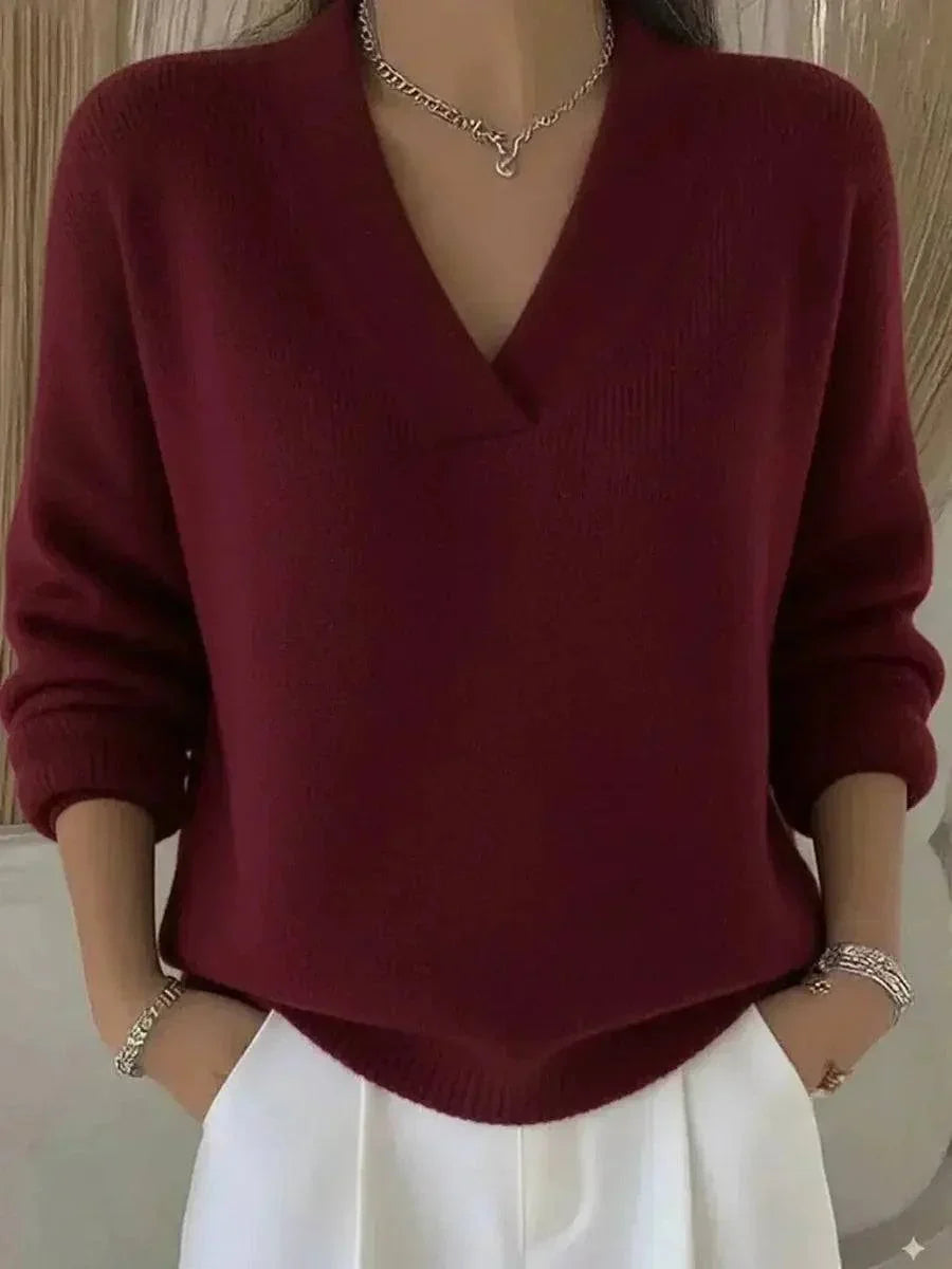 Verina | Elegant sweater med V-hals