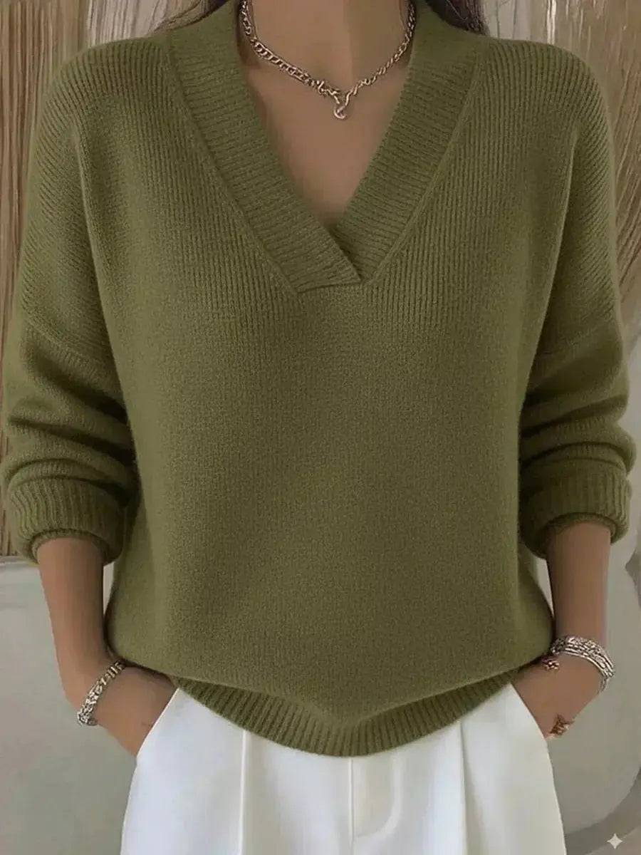 Verina | Elegant sweater med V-hals