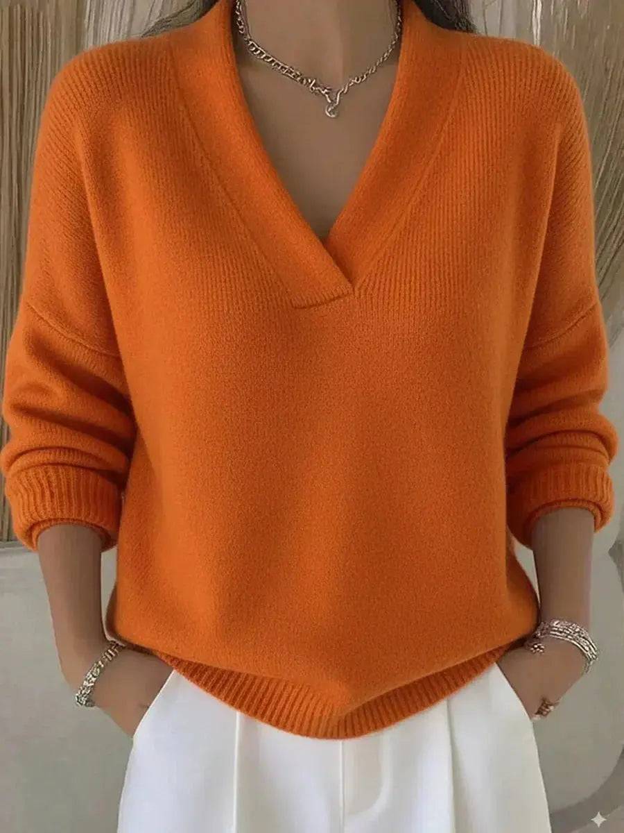 Verina | Elegant sweater med V-hals