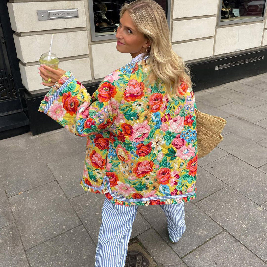 Valchiria | Quiltet jakke med vintageinspireret blomsterprint