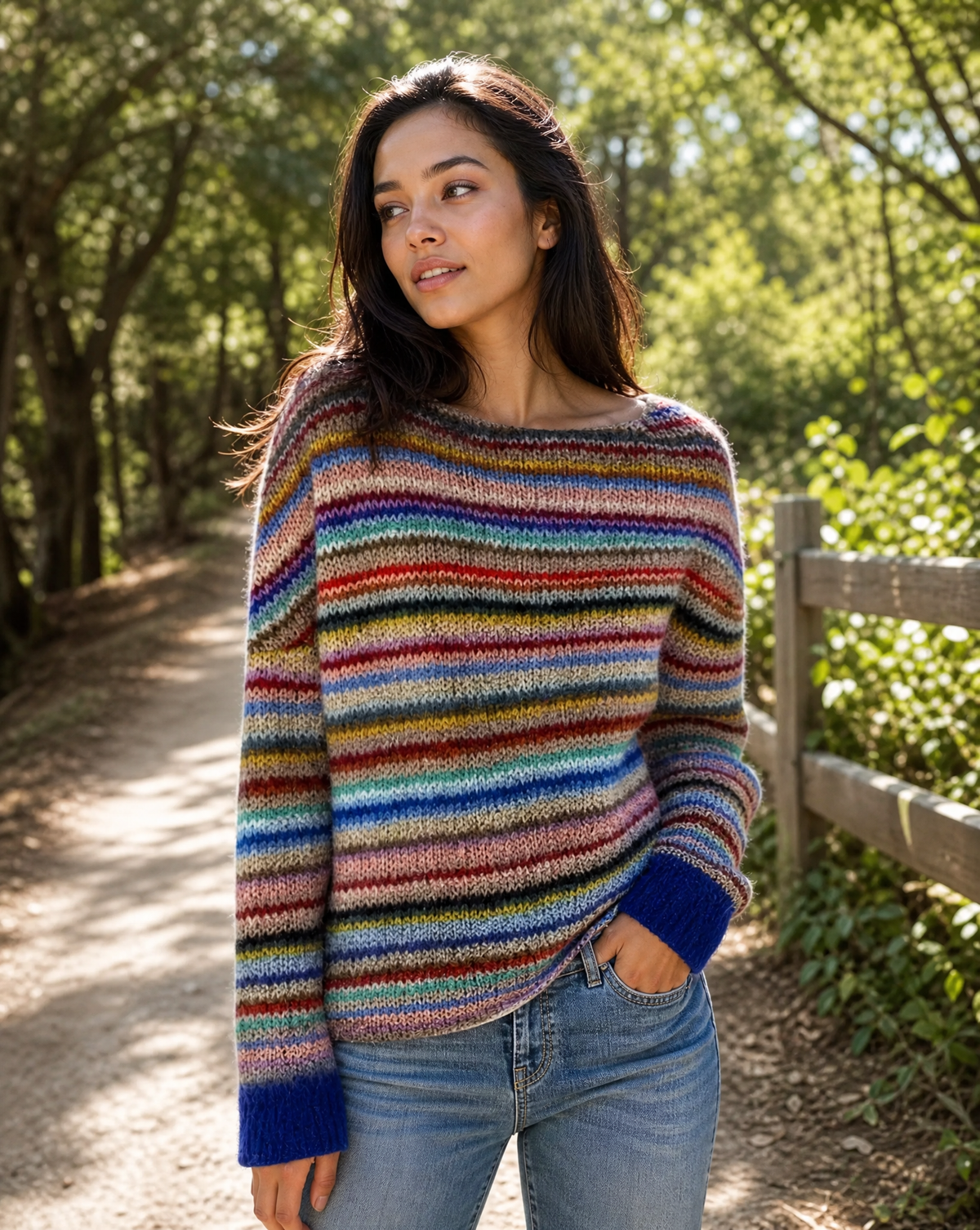 Fausta | Retrostribet striksweater til kvinder
