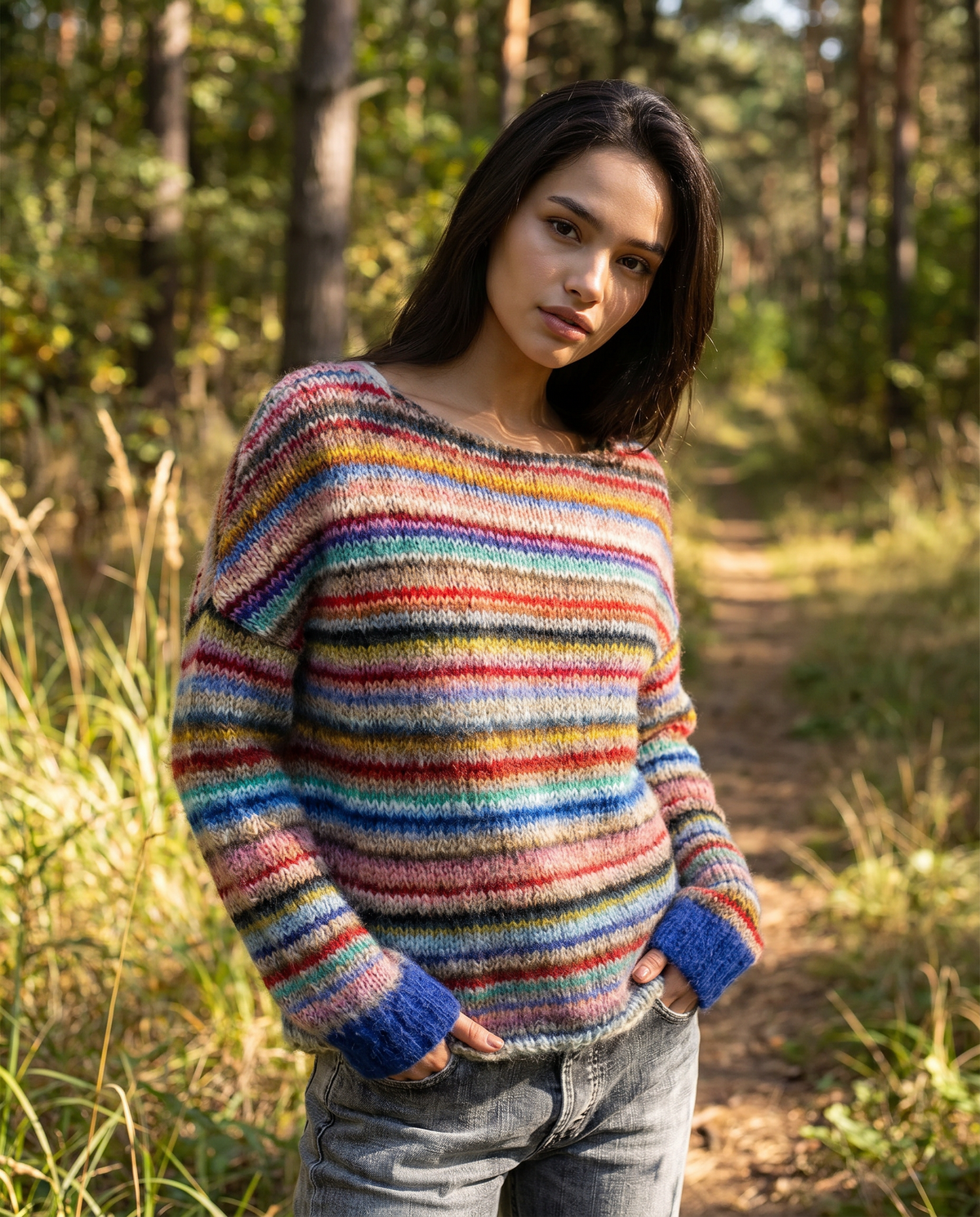 Fausta | Retrostribet striksweater til kvinder