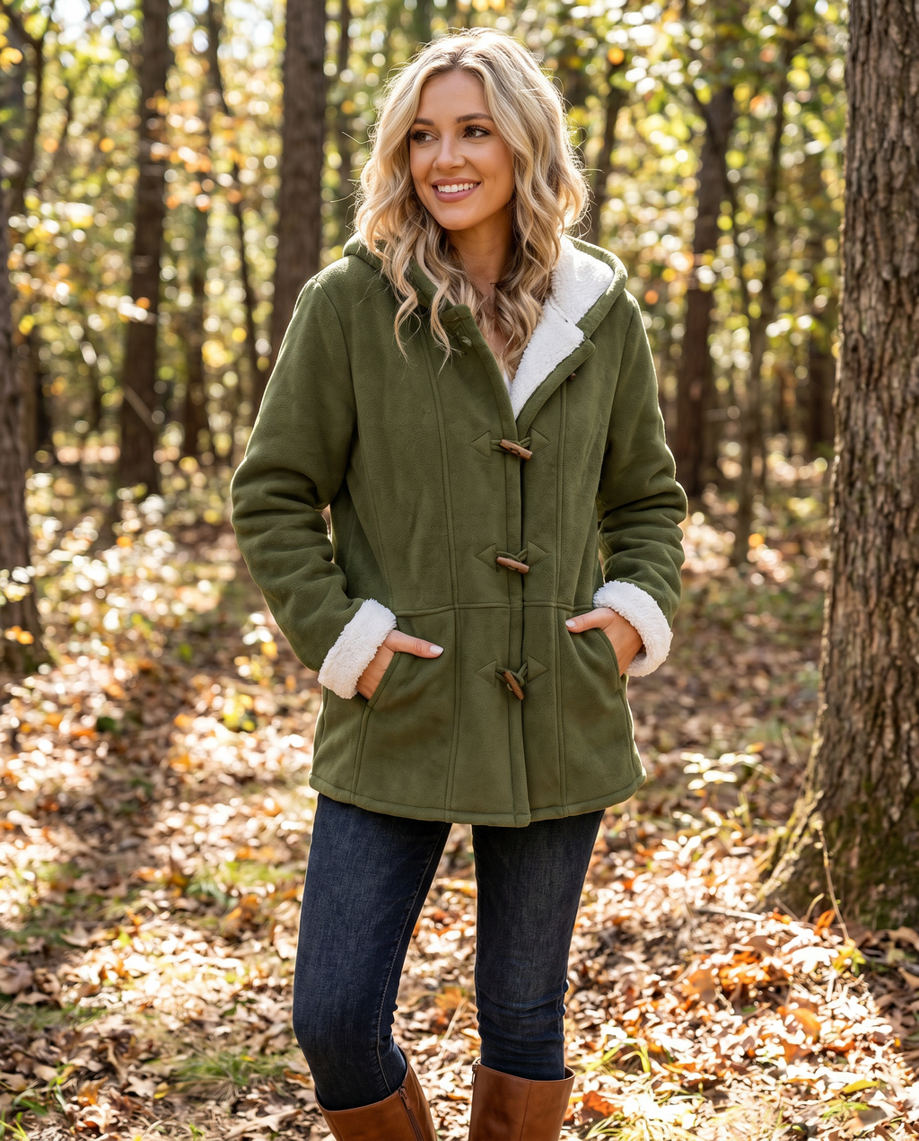 Marilisa – Varm duffelcoat med knebelknapper