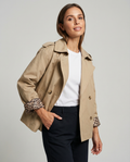 Lorella – Trenchcoat med leopardfor