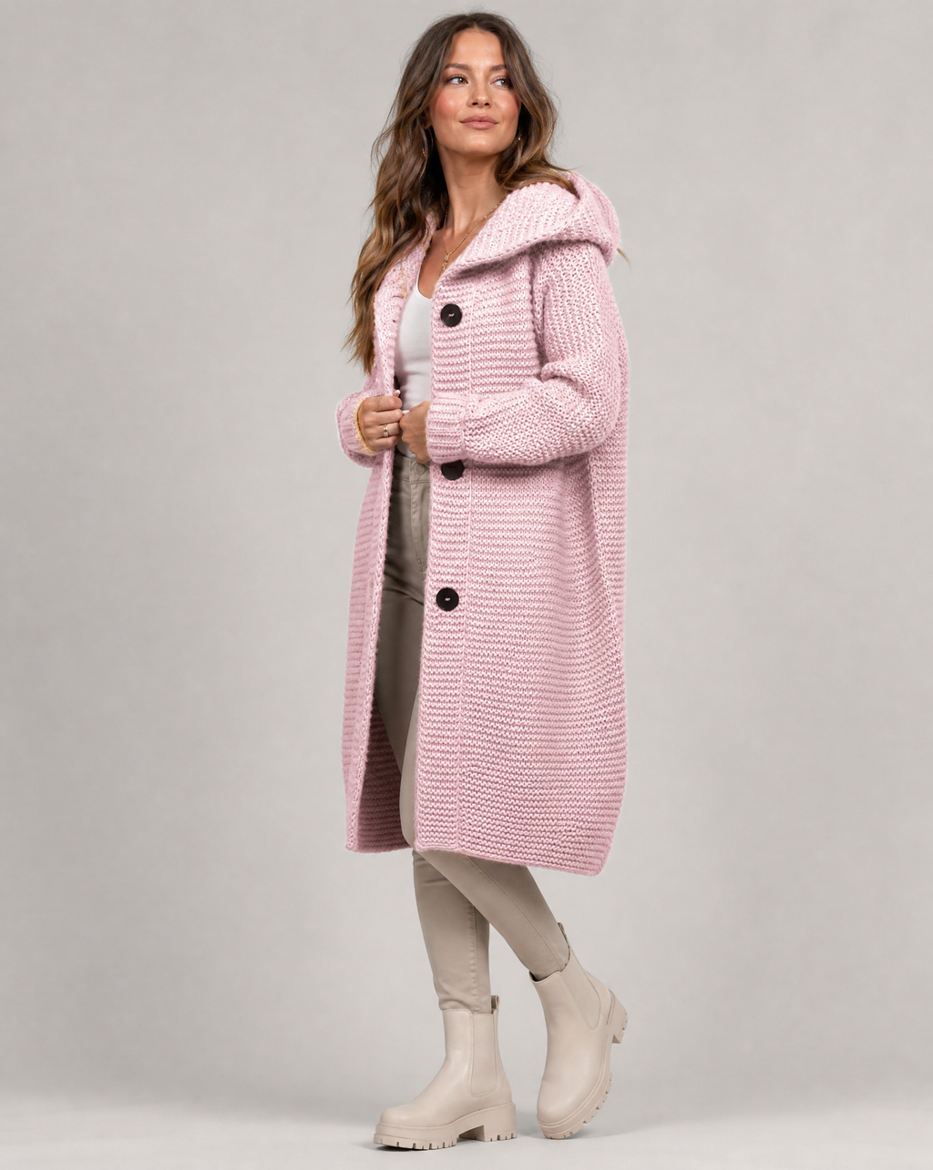 Filomena – Oversized cardigan med hætte