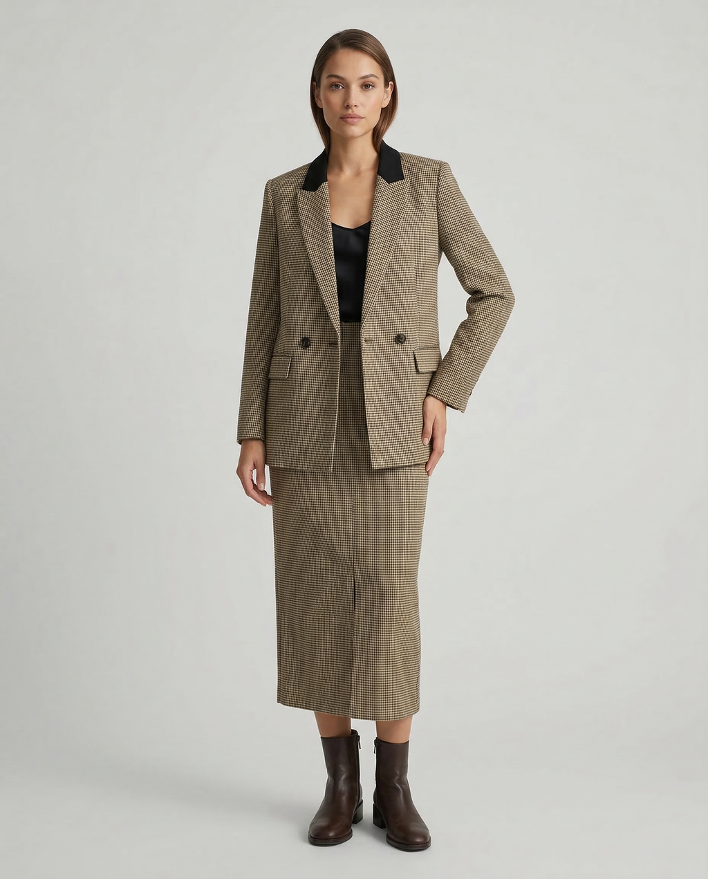 Clelia – Elegant ternet dobbeltradet vintageblazerfrakke