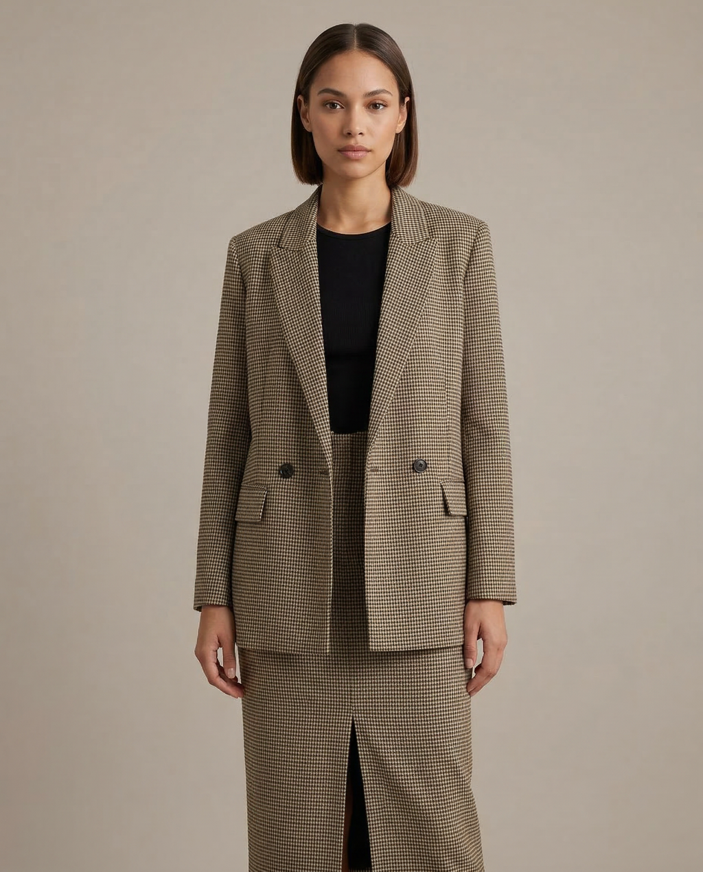 Clelia – Elegant ternet dobbeltradet vintageblazerfrakke