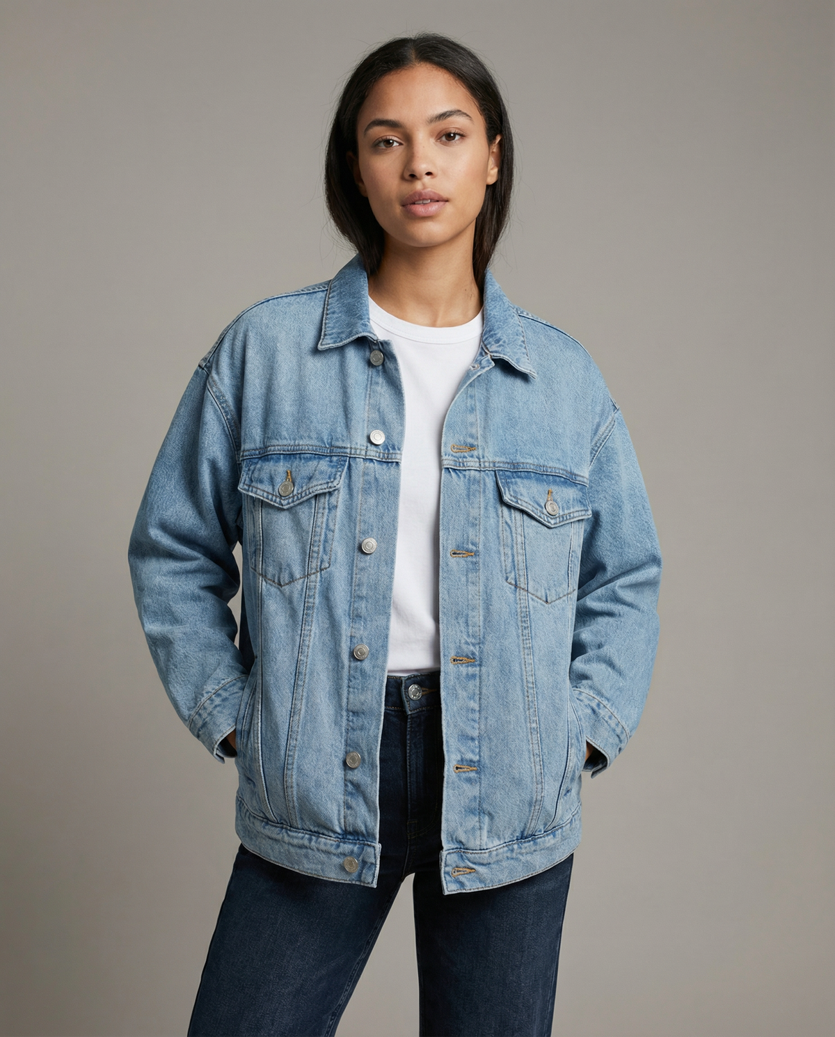 Settimia | Oversized denimjakke med klassisk krave
