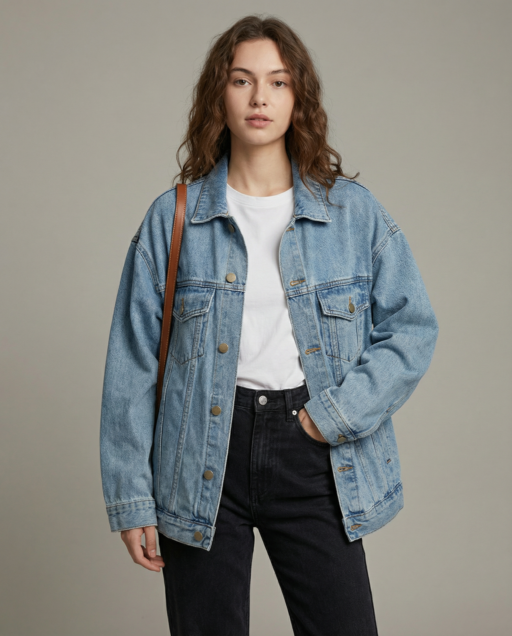 Settimia | Oversized denimjakke med klassisk krave