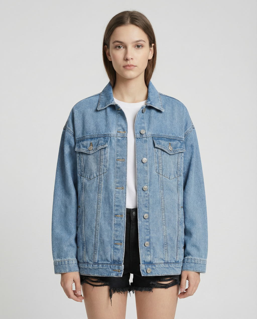 Speranza | Oversized denimjakke med klassiske knapper