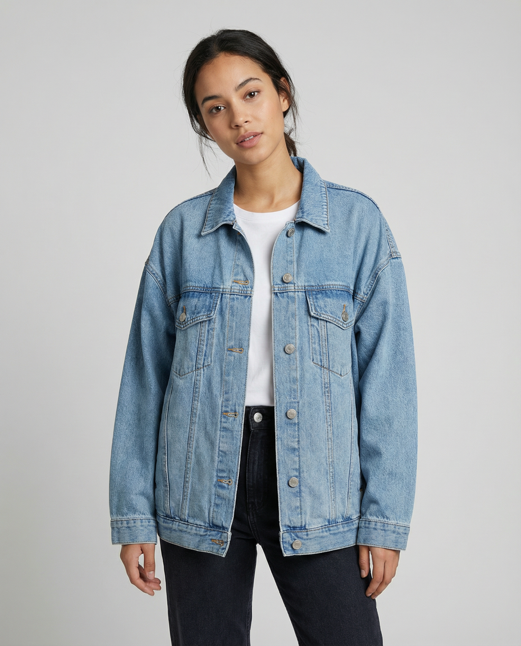 Settimia | Oversized denimjakke med klassisk krave