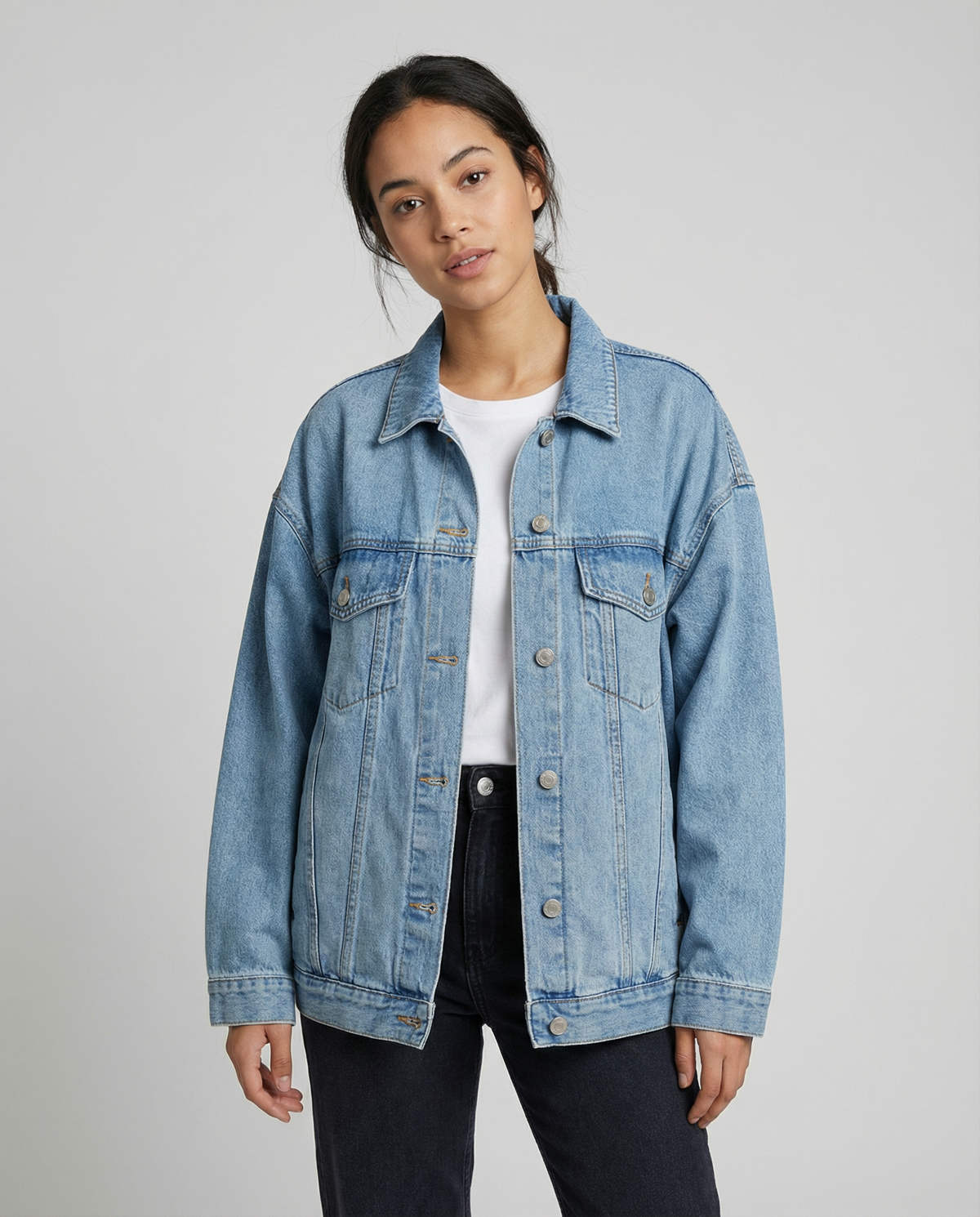 Settimia | Oversized denimjakke med klassisk krave