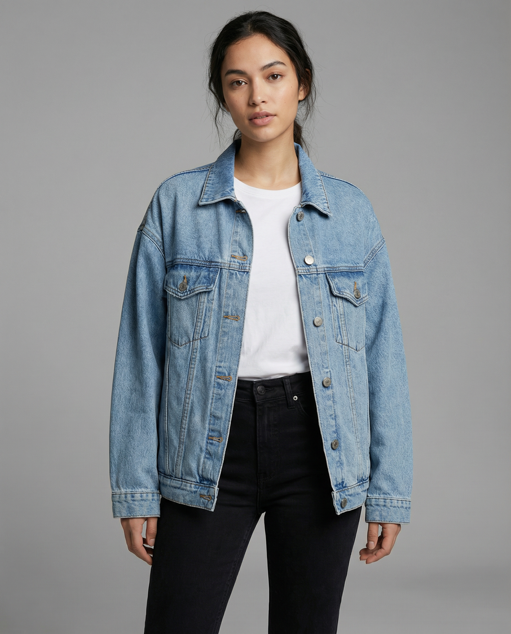 Settimia | Oversized denimjakke med klassisk krave