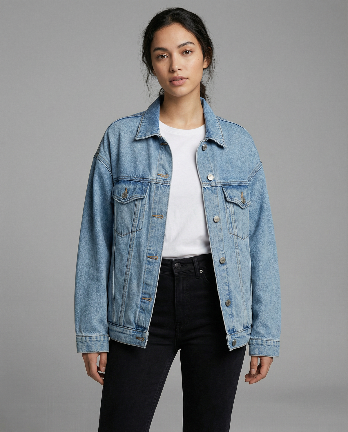Settimia | Oversized denimjakke med klassisk krave