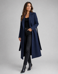 Maddalena | Lang, elegant vintertrenchcoat i uldblanding med bælte