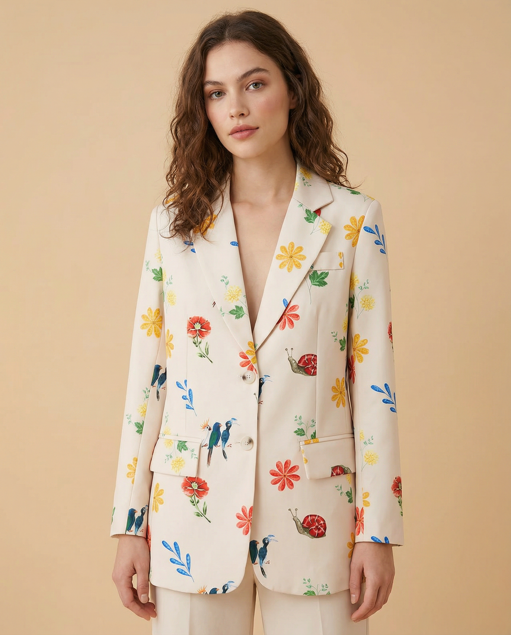 Olimpia – Elegant blomstret blazer til forår og efterår