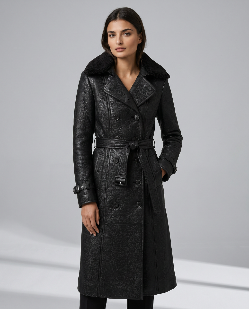 Iole | Luksuriøs trenchcoat i kunstlæder