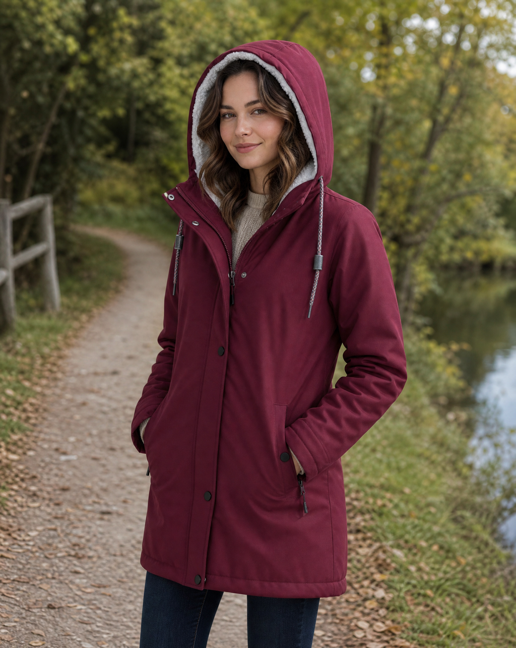 Siria | Parka med hætte og sherpafor