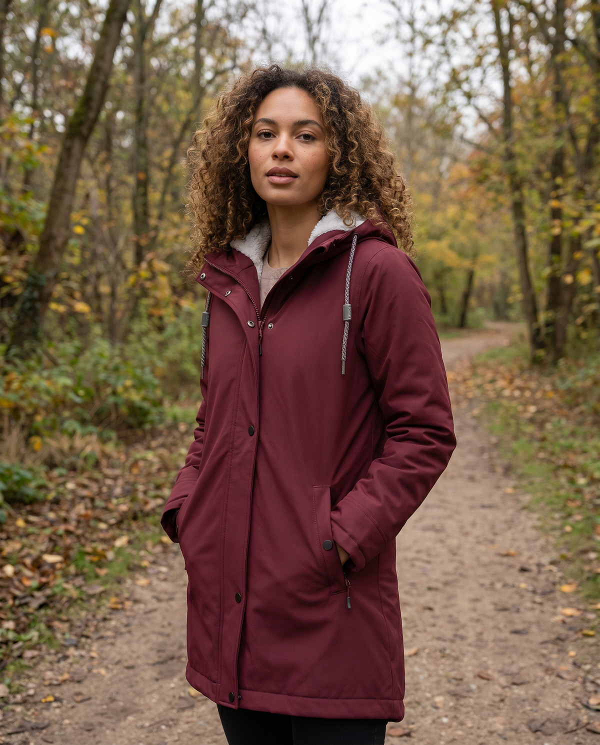 Siria | Parka med hætte og sherpafor