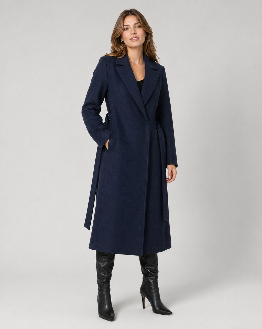 Ivana | Lang, klassisk enkeltradet vintertrenchcoat