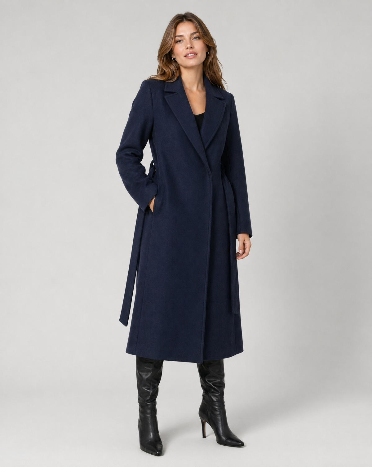 Ivana | Lang, klassisk enkeltradet vintertrenchcoat