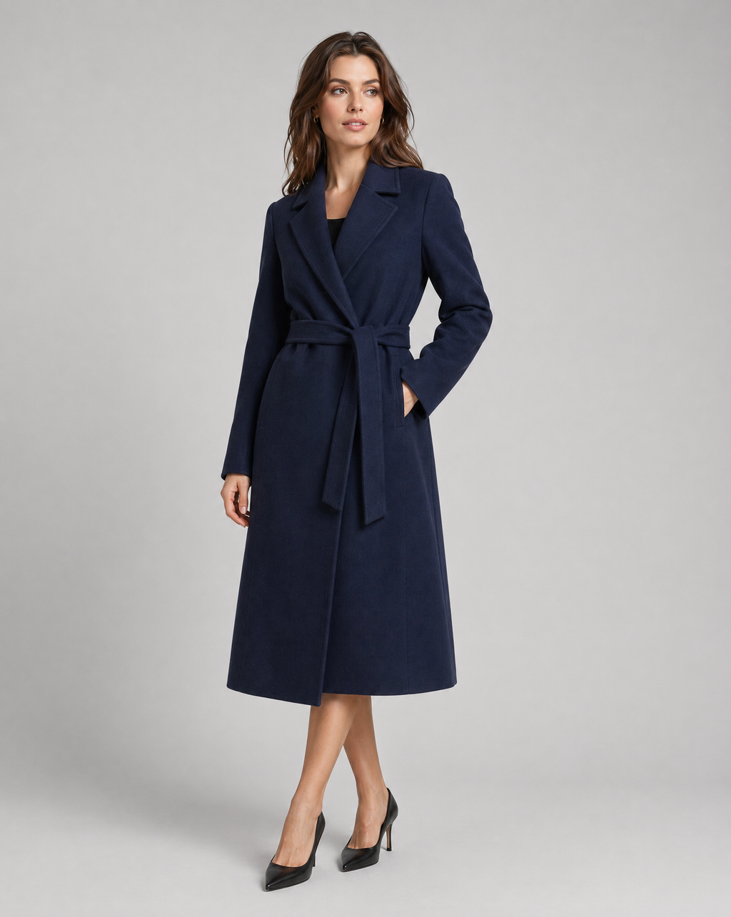 Ivana | Lang, klassisk enkeltradet vintertrenchcoat