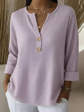 Lucinda | Henley-sweater i vaffelstrik