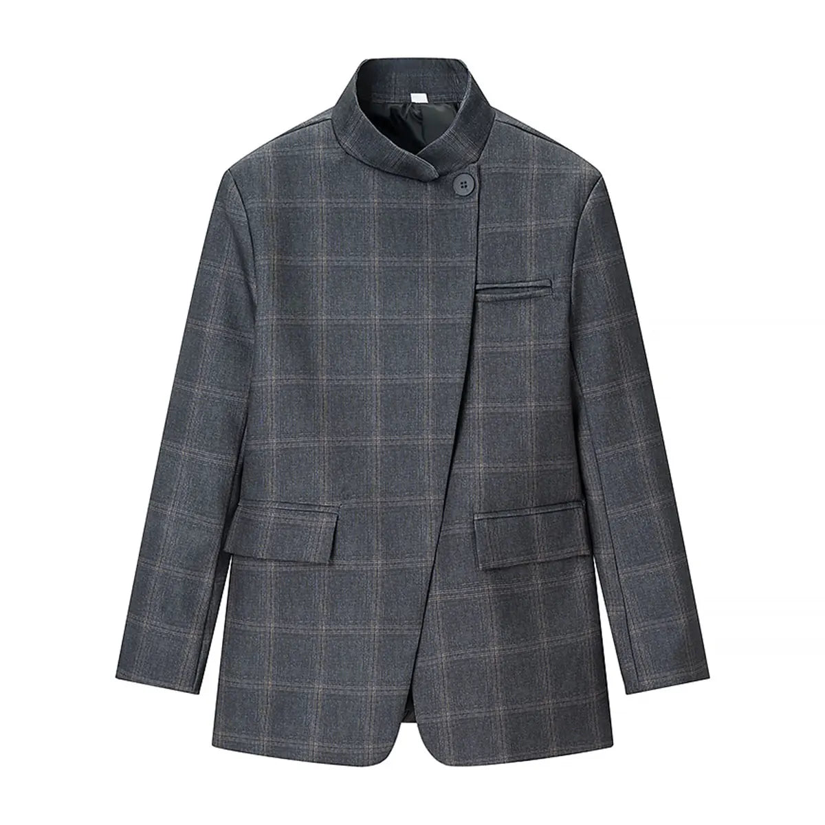 Cinzia – Elegant ternet blazer med én knap og lange ærmer
