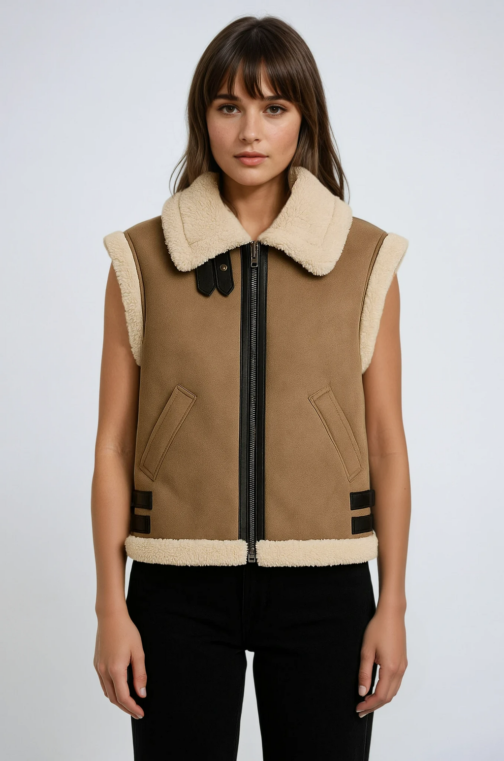 Olivia | Vest i imiteret lammeskind