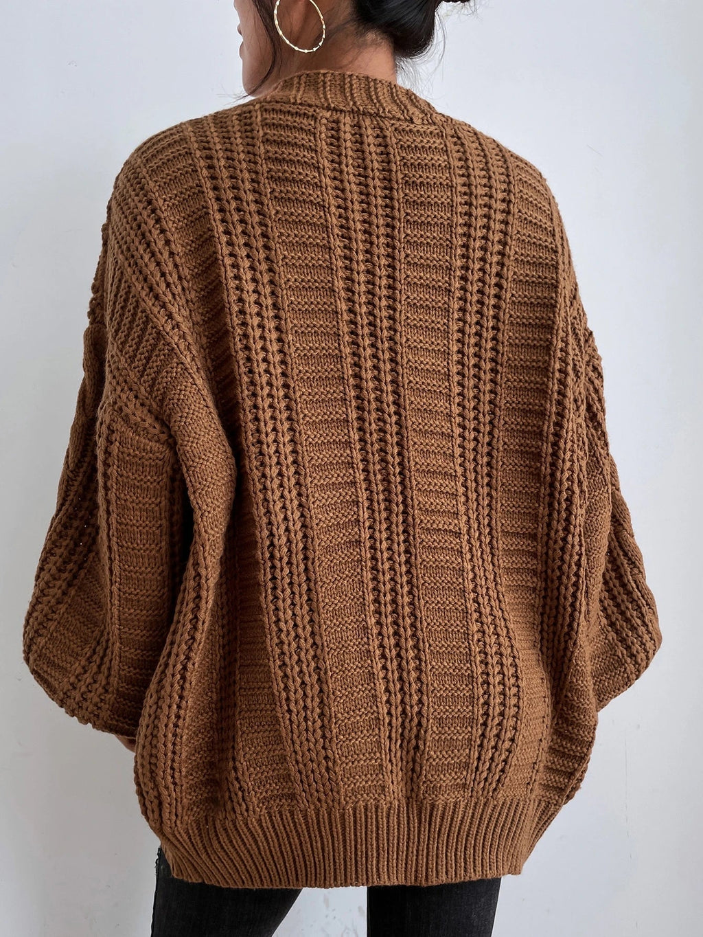 Alida – Oversized kabelstrikket cardigan