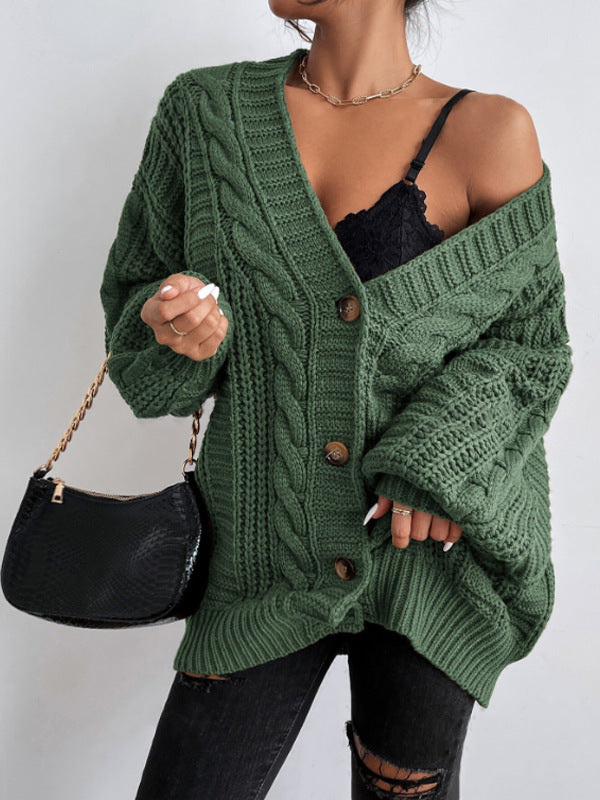 Alida – Oversized kabelstrikket cardigan