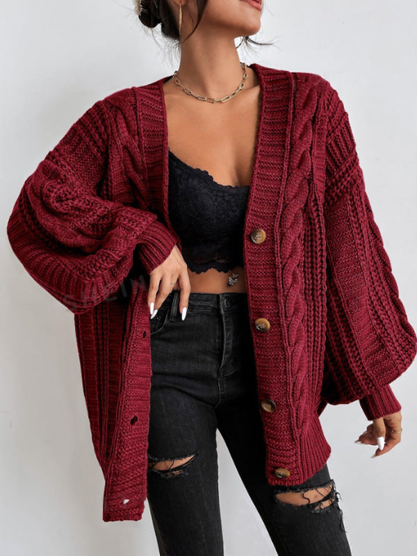 Alida – Oversized kabelstrikket cardigan