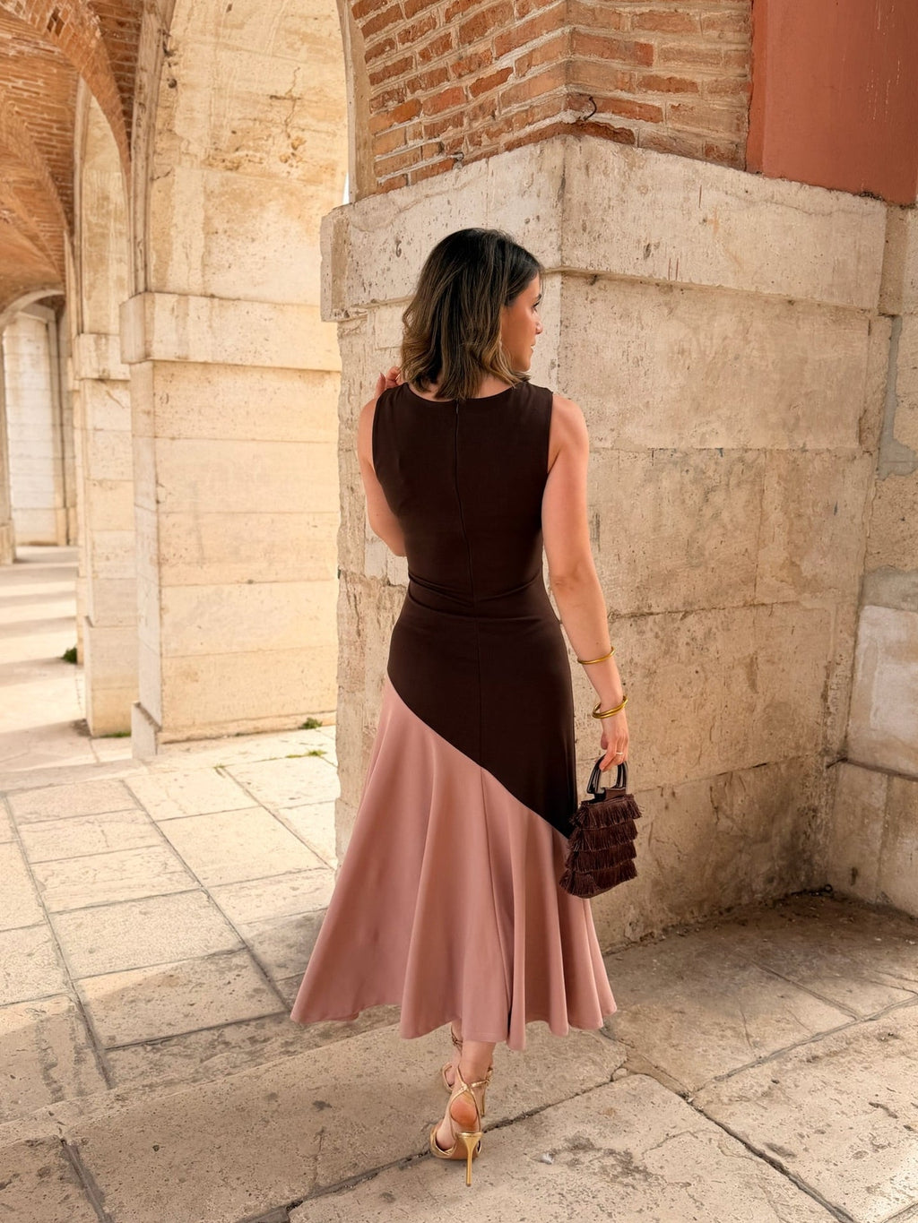 Florencia | Tofarvet asymmetrisk midikjole