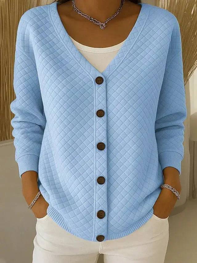 Elouise | Quiltet cardigan med V-hals