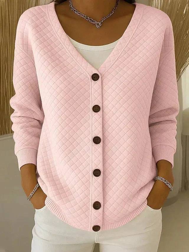 Elouise | Quiltet cardigan med V-hals