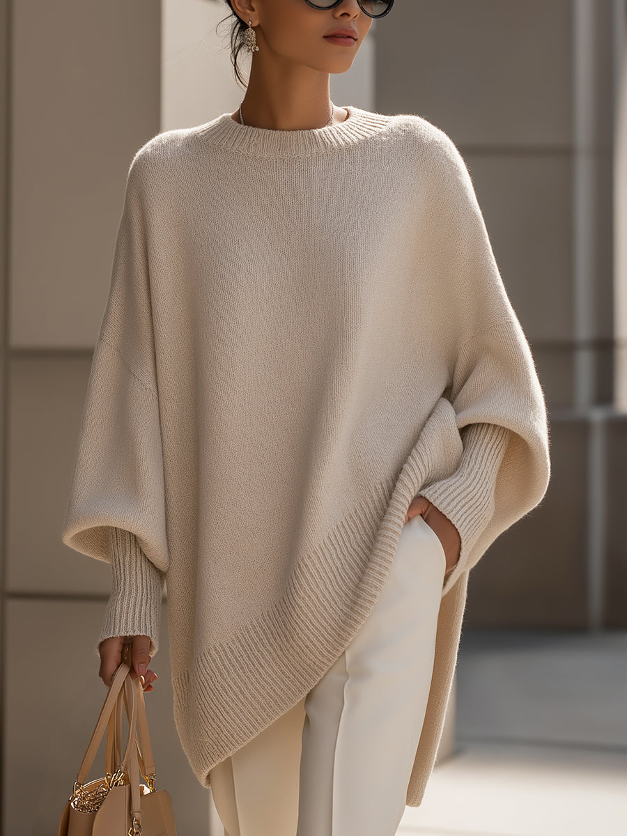 Flaminia | Oversized draperet luksuriøs striksweater