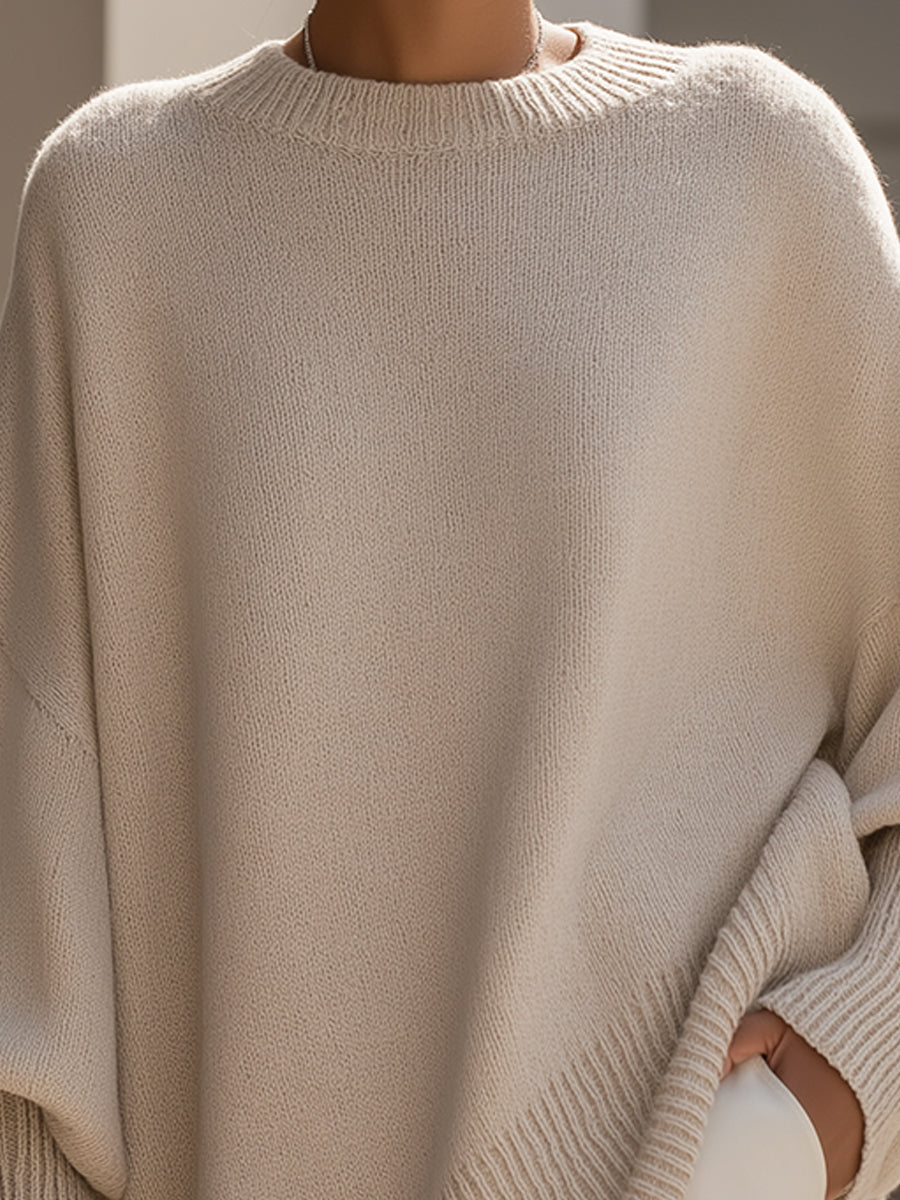 Flaminia | Oversized draperet luksuriøs striksweater